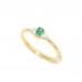 Ring Emerald 18kt Gold Yellow Diamond Diamonds Natural 18 KT Vintage Stone D195